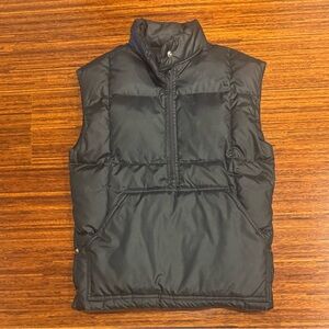 vintage American Down black nylon puffer vest half zip with front pocket XS EUC